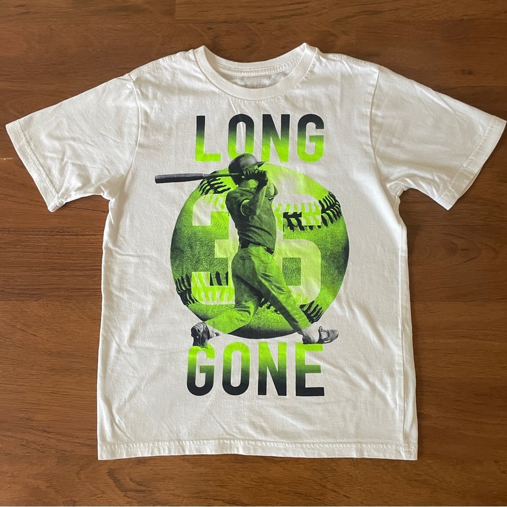 Children’s Place Youth Medium Long Gone Baseball Graphic T-Shirt White - Picture 2 of 11